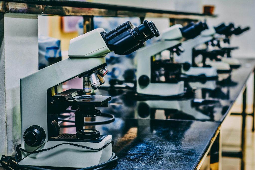 Laboratory microscope used to evaluate scientific evidence for regulatory decisions